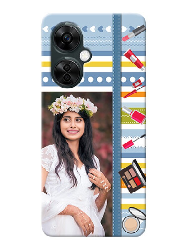 Custom OnePlus Nord CE 3 Lite 5G Personalized Mobile Cases: Makeup Icons Design