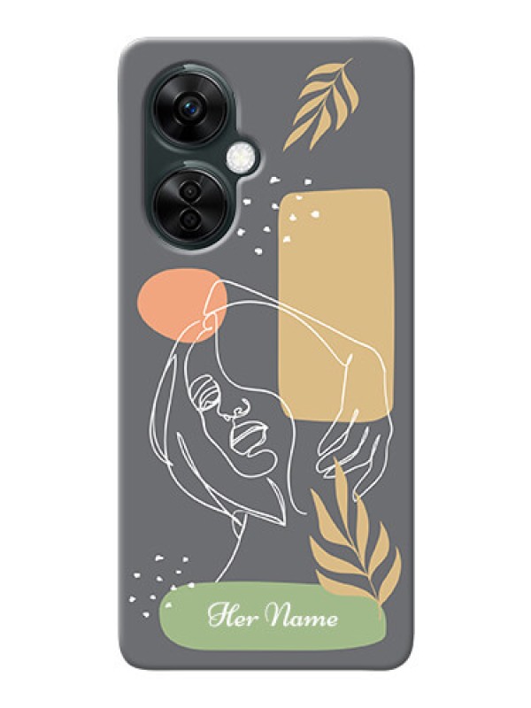 Custom OnePlus Nord Ce 3 Lite 5G Phone Back Covers: Gazing Woman line art Design