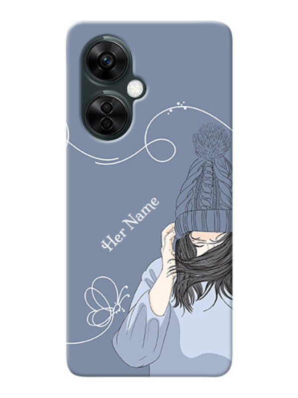 Custom OnePlus Nord Ce 3 Lite 5G Custom Mobile Case with Girl in winter outfit Design