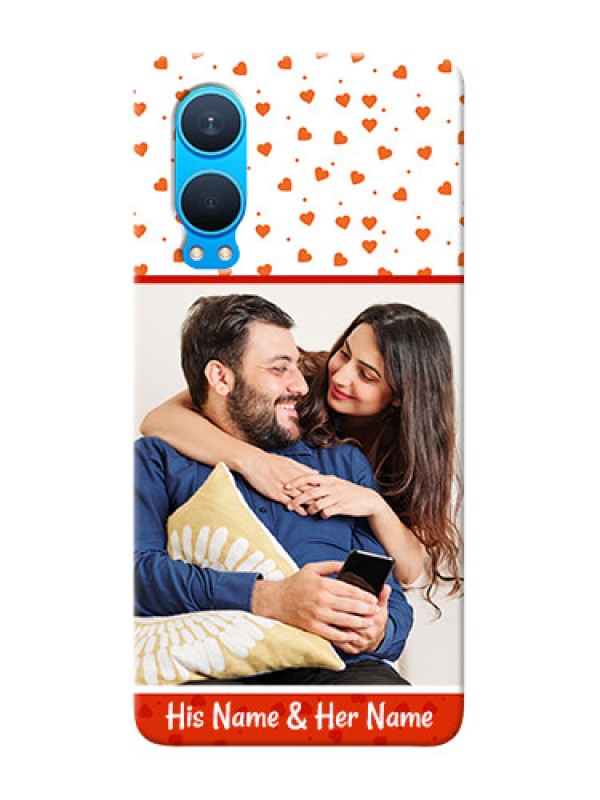 Custom OnePlus Nord CE 4 Lite 5G Phone Back Covers: Orange Love Symbol Design