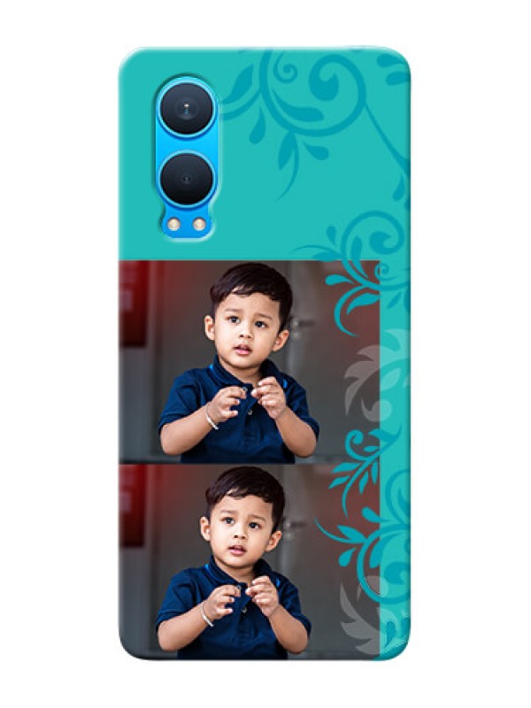 Custom OnePlus Nord CE 4 Lite 5G Mobile Cases with Photo and Green Floral Design