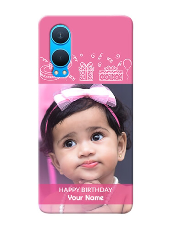 Custom OnePlus Nord CE 4 Lite 5G Custom Mobile Cover with Birthday Line Art Design