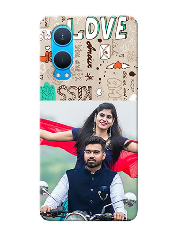 Custom OnePlus Nord CE 4 Lite 5G Personalised mobile covers: Love Doodle Pattern
