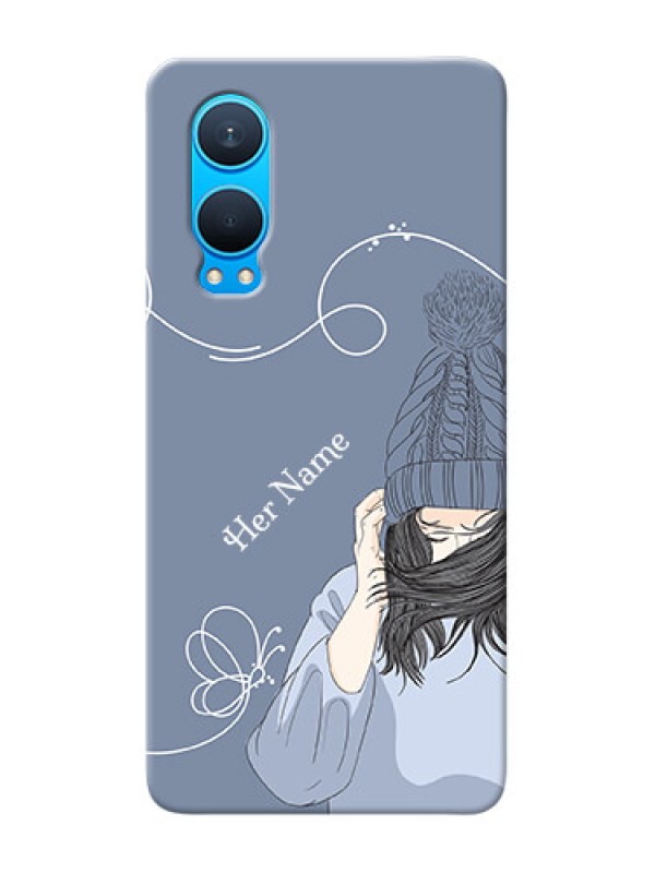 Custom OnePlus Nord CE 4 Lite 5G Custom Mobile Case with Girl in winter outfit Design
