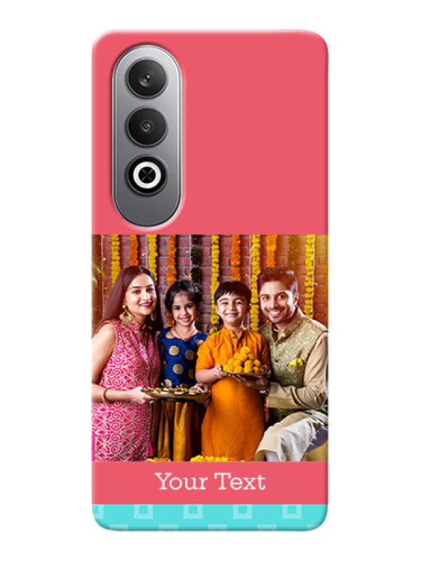 Custom OnePlus Nord CE 4 Mobile Back Covers: Peach And Blue Color Design