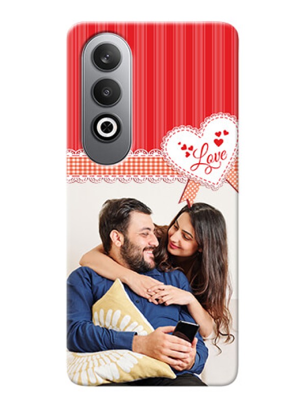 Custom OnePlus Nord CE 4 phone cases online: Red Love Pattern Design