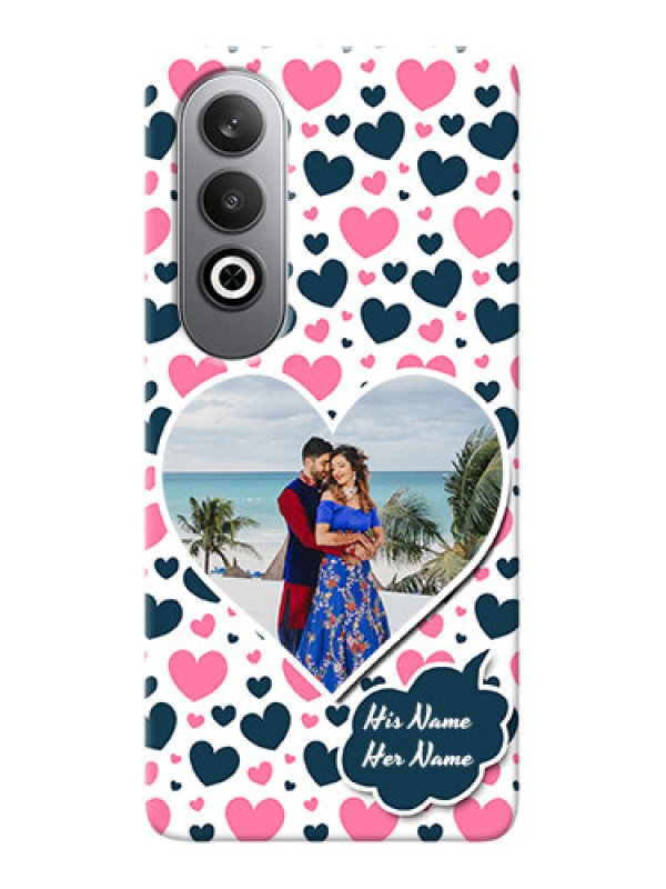 Custom OnePlus Nord CE 4 Mobile Covers Online: Pink And Blue Heart Design