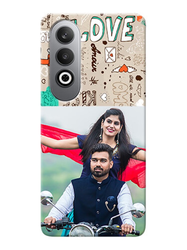 Custom OnePlus Nord CE 4 Personalised mobile covers: Love Doodle Pattern