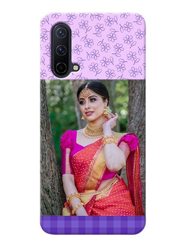 Custom OnePlus Nord CE 5G Mobile Cases: Purple Floral Design