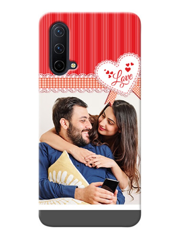 Custom OnePlus Nord CE 5G phone cases online: Red Love Pattern Design