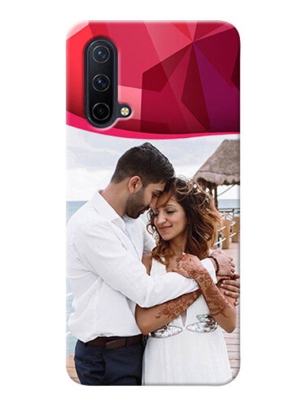 Custom OnePlus Nord CE 5G custom mobile back covers: Red Abstract Design