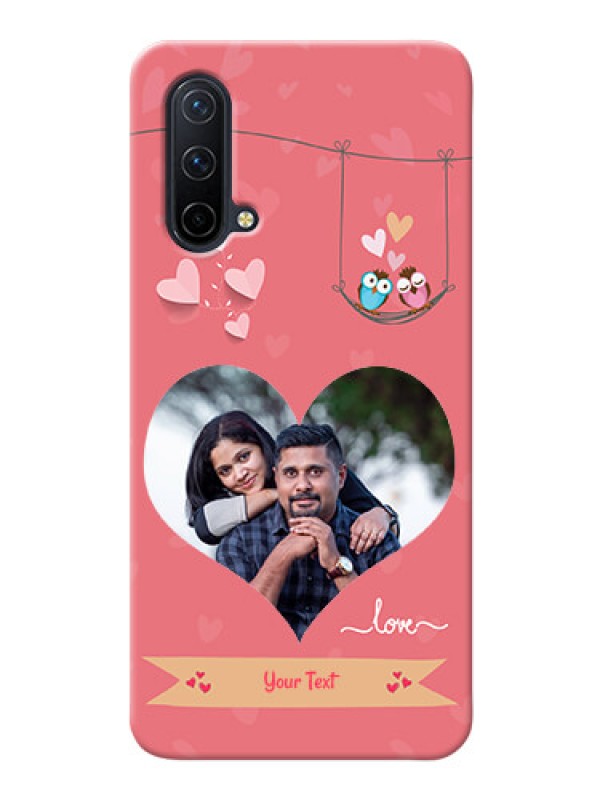 Custom OnePlus Nord CE 5G custom phone covers: Peach Color Love Design 