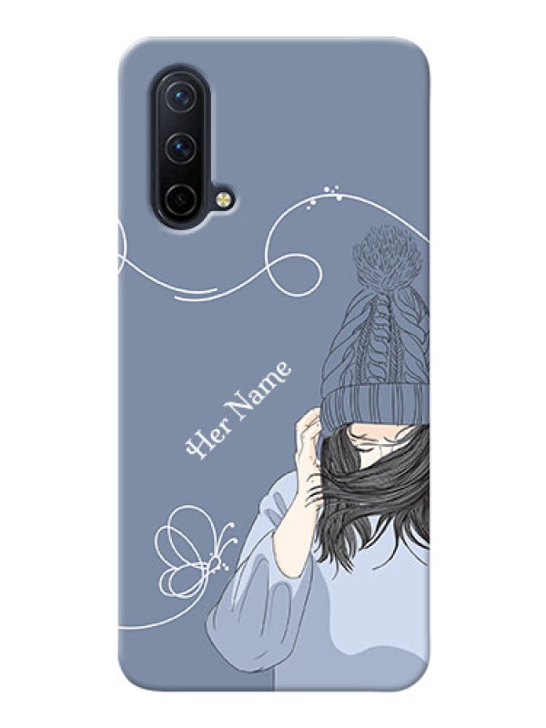 Custom OnePlus Nord Ce 5G Custom Mobile Case with Girl in winter outfit Design