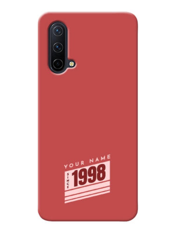 Custom OnePlus Nord Ce 5G Phone Back Covers: Red custom year of birth Design