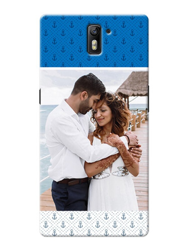 Custom OnePlus One Blue Anchors Mobile Case Design