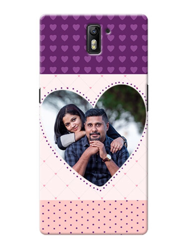 Custom OnePlus One Violet Dots Love Shape Mobile Cover Design