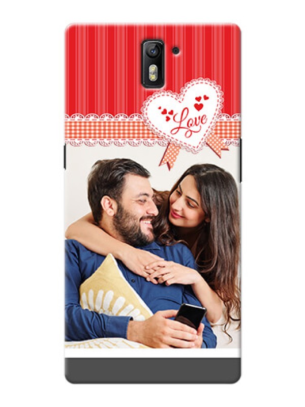 Custom OnePlus One Red Pattern Mobile Cover Design