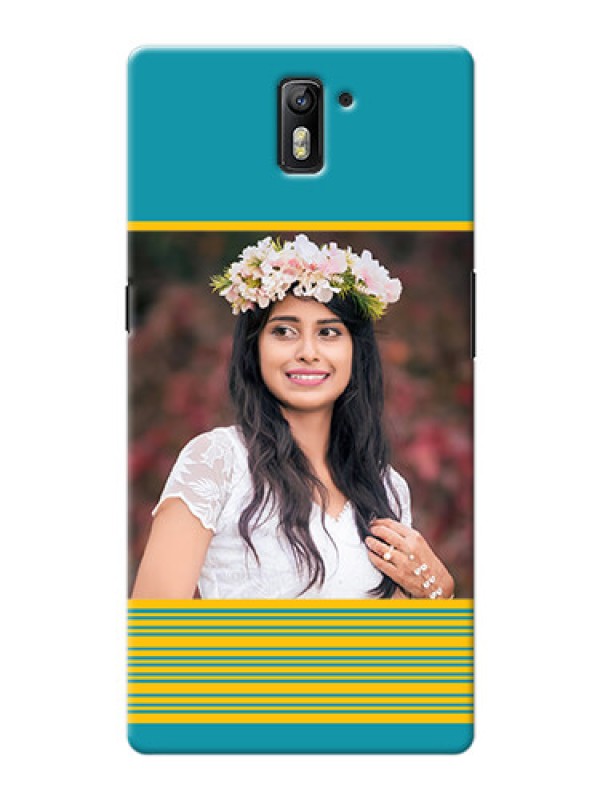 Custom OnePlus One Yellow And Blue Pattern Mobile Case Design