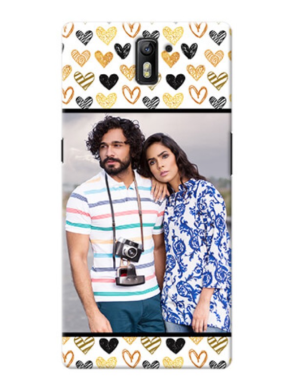 Custom OnePlus One Colourful Love Symbols Mobile Cover Design