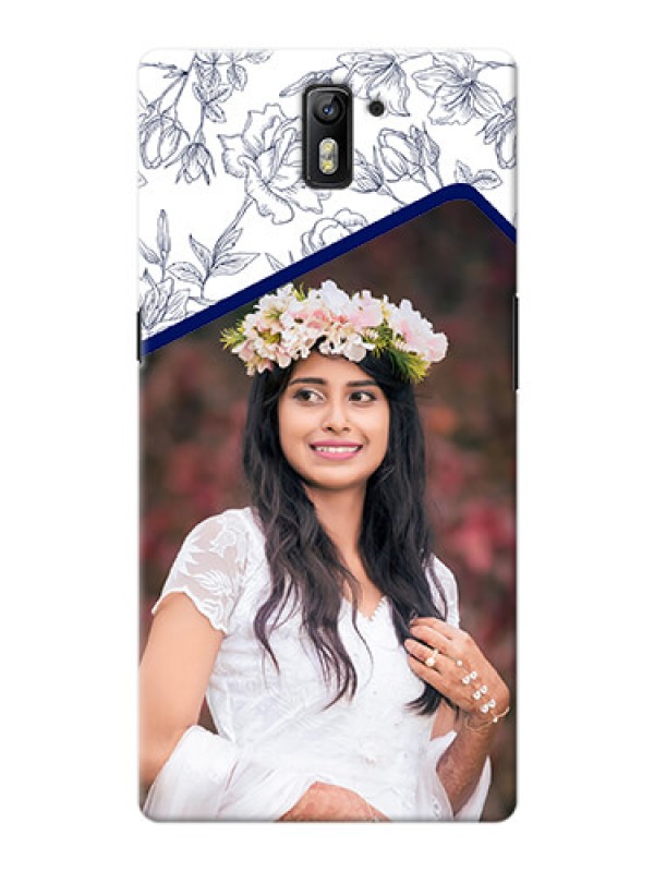 Custom OnePlus One Floral Design Mobile Cover Design