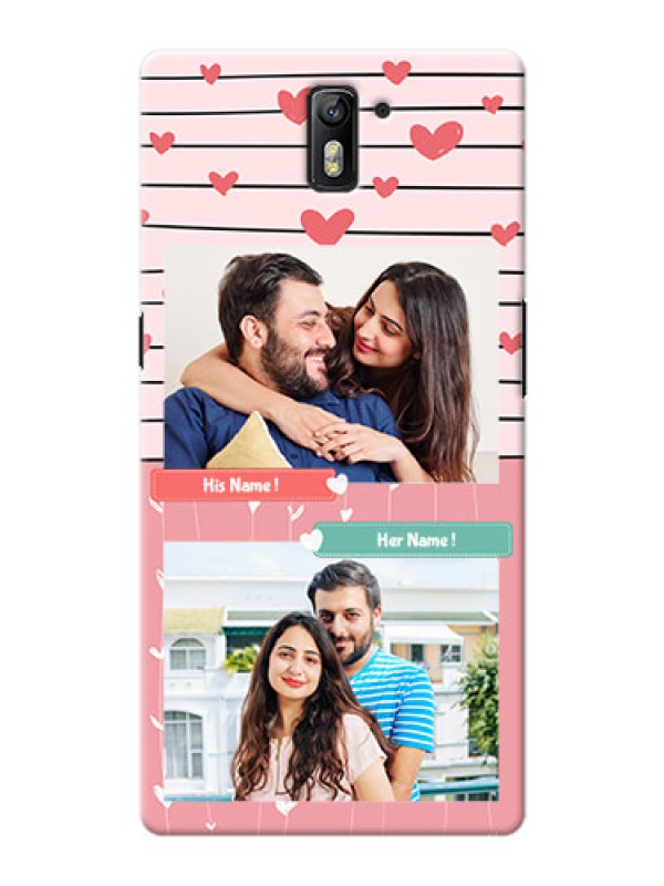 Custom OnePlus One 2 image holder with hearts Design