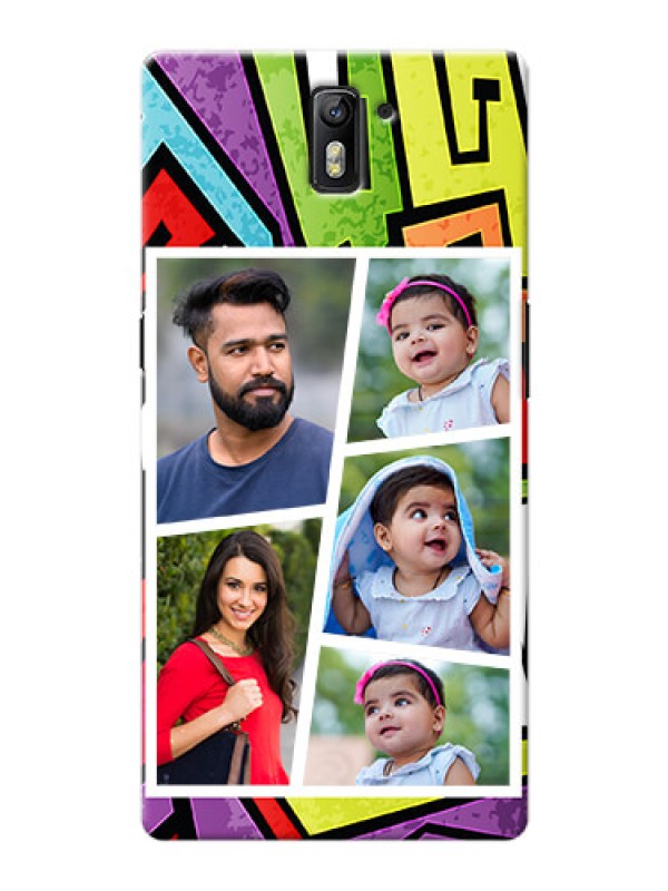 Custom OnePlus One 5 image holder with stylish graffiti pattern Design