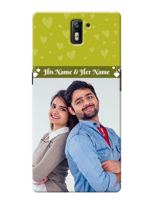 Custom OnePlus One you and me design with hanging hearts Design