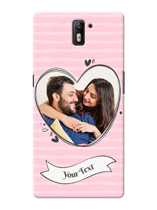 Custom OnePlus One seamless stripes with vintage heart shape Design