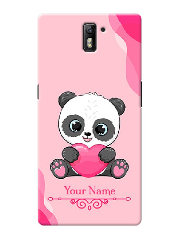 Custom OnePlus One Mobile Back Covers: Cute Panda Design