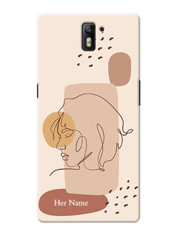 Custom OnePlus One Custom Phone Covers: Calm Woman line art Design
