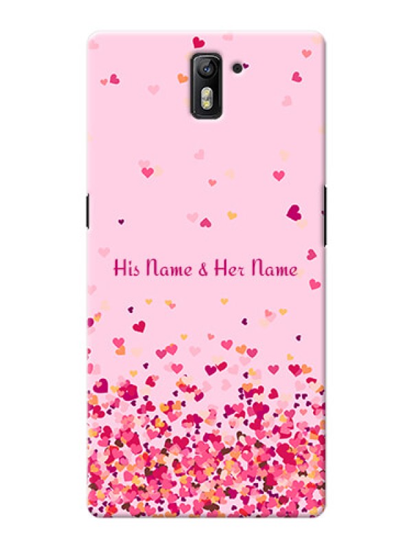Custom OnePlus One Phone Back Covers: Floating Hearts Design
