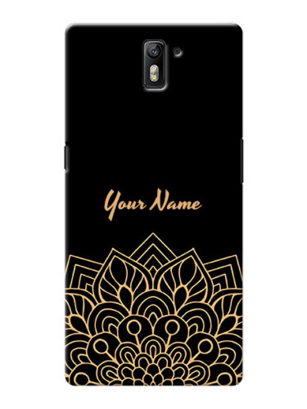 Custom OnePlus One Back Covers: Golden mandala Design