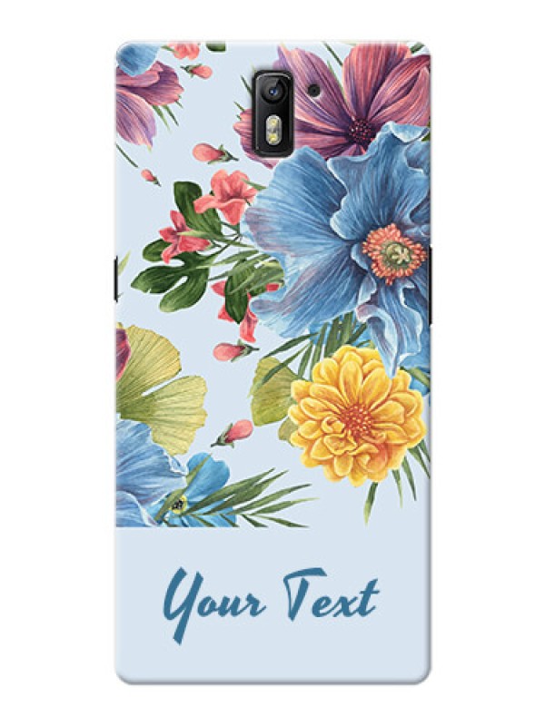 Custom OnePlus One Custom Phone Cases: Stunning Watercolored Flowers Painting Design