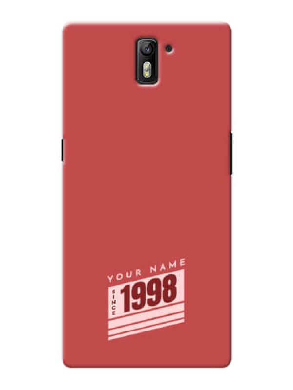 Custom OnePlus One Phone Back Covers: Red custom year of birth Design