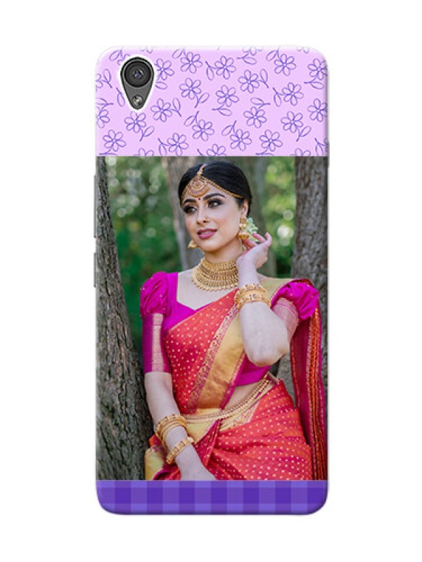 Custom OnePlus X Floral Design Purple Pattern Mobile Cover Design