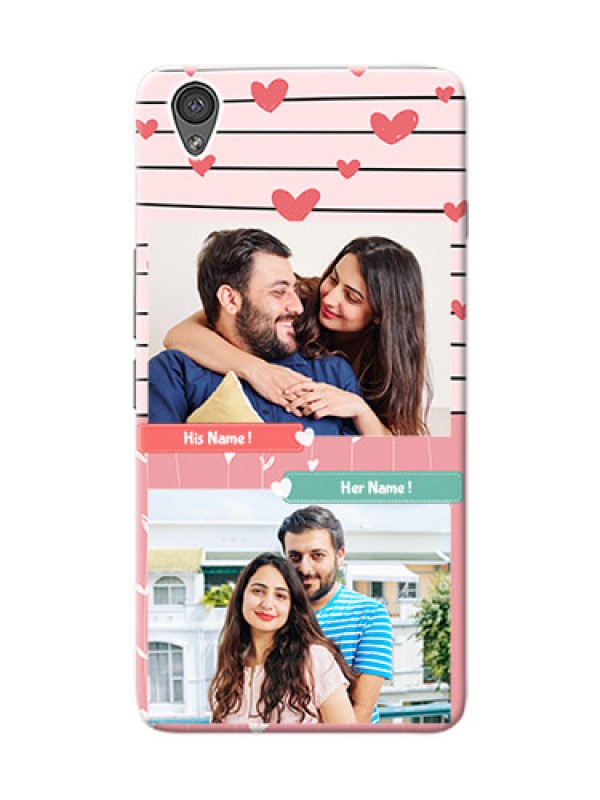 Custom OnePlus X 2 image holder with hearts Design