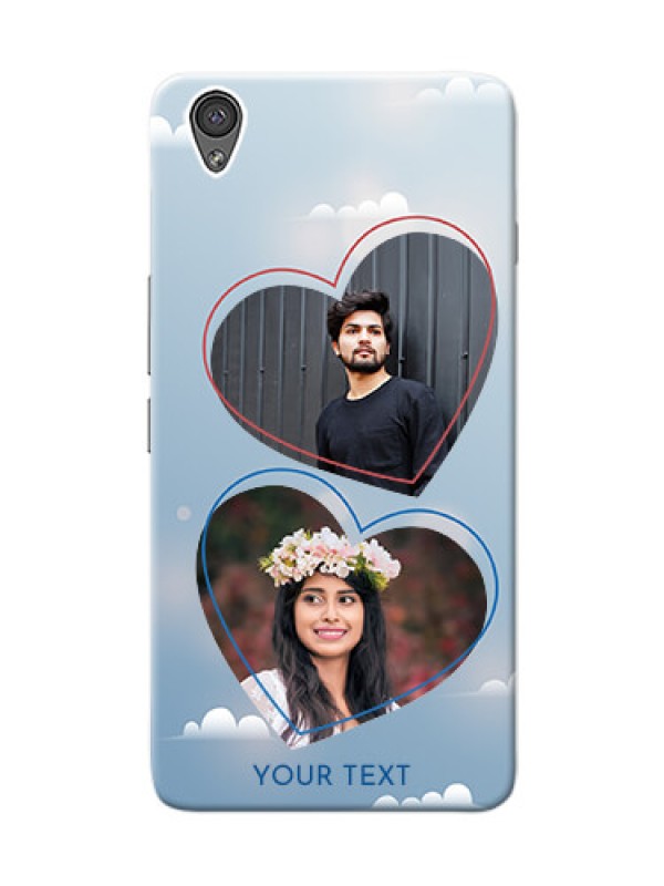 Custom OnePlus X couple heart frames with sky backdrop Design