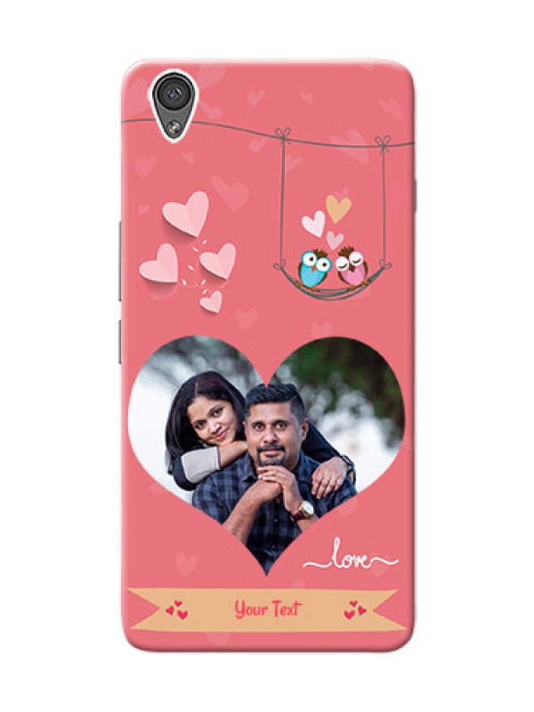 Custom OnePlus X heart frame with love birds Design