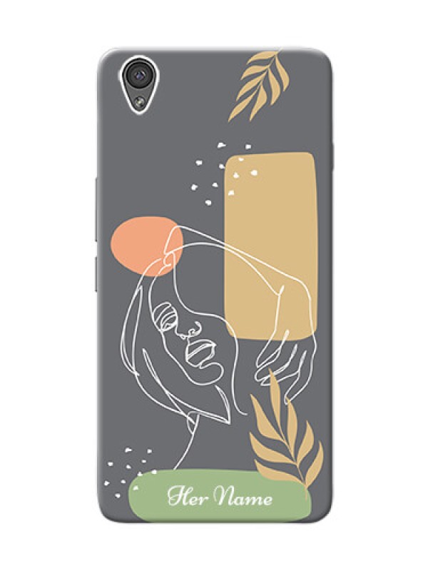 Custom OnePlus X Phone Back Covers: Gazing Woman line art Design