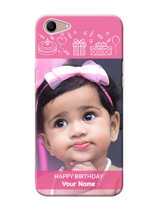 Custom Oppo A1 Custom Mobile Cover with Birthday Line Art Design