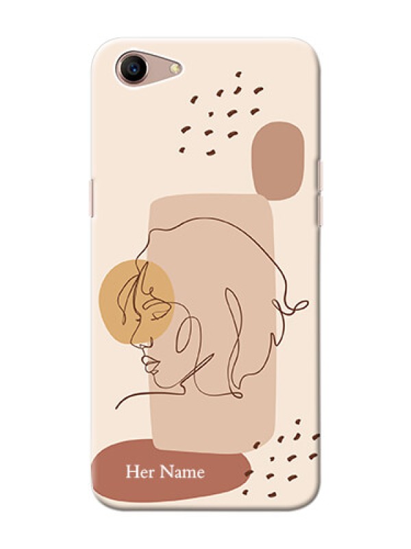 Custom Oppo A1 Custom Phone Covers: Calm Woman line art Design