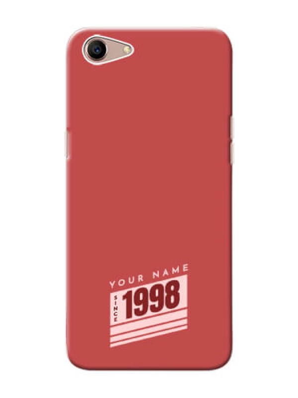 Custom Oppo A1 Phone Back Covers: Red custom year of birth Design