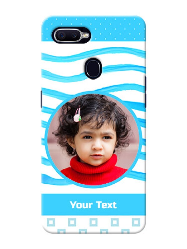 Custom Oppo A12 phone back covers: Simple Blue Case Design
