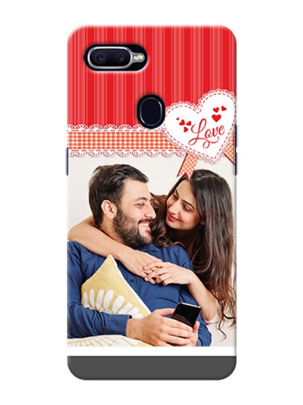 Custom Oppo A12 phone cases online: Red Love Pattern Design