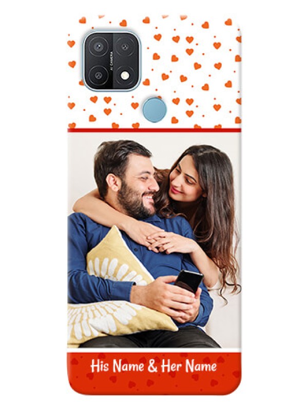 Custom Oppo A15 Phone Back Covers: Orange Love Symbol Design