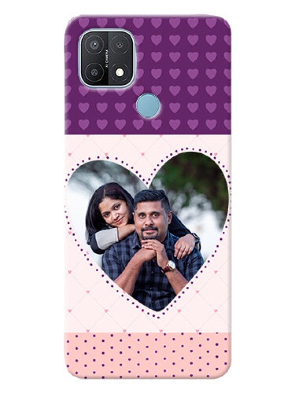 Custom Oppo A15 Mobile Back Covers: Violet Love Dots Design