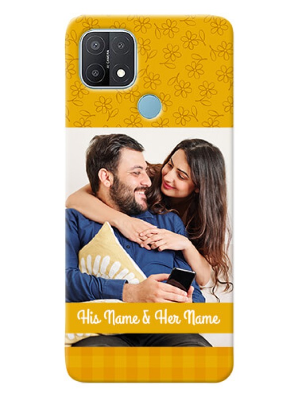 Custom Oppo A15 mobile phone covers: Yellow Floral Design