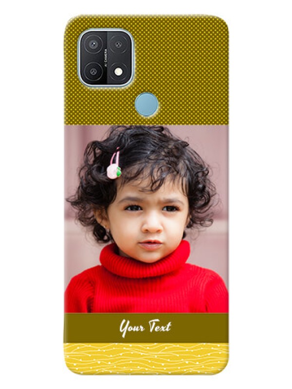Custom Oppo A15 custom mobile back covers: Simple Green Color Design