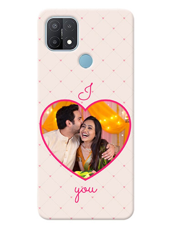 Custom Oppo A15 Personalized Mobile Covers: Heart Shape Design