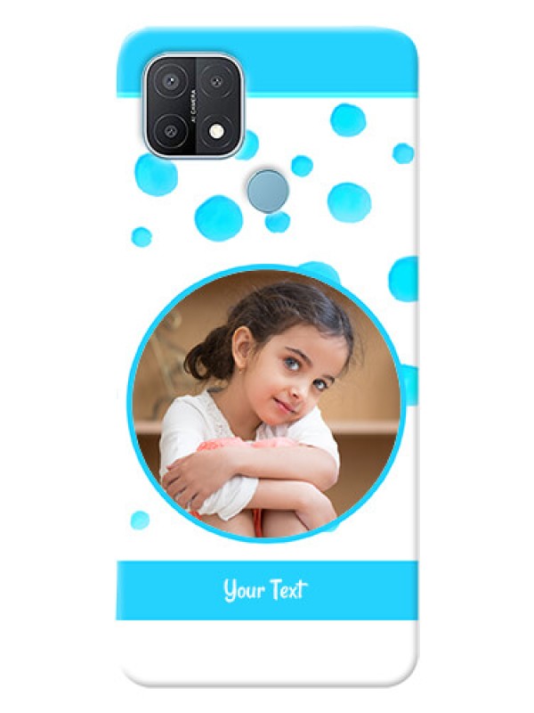 Custom Oppo A15 Custom Phone Covers: Blue Bubbles Pattern Design